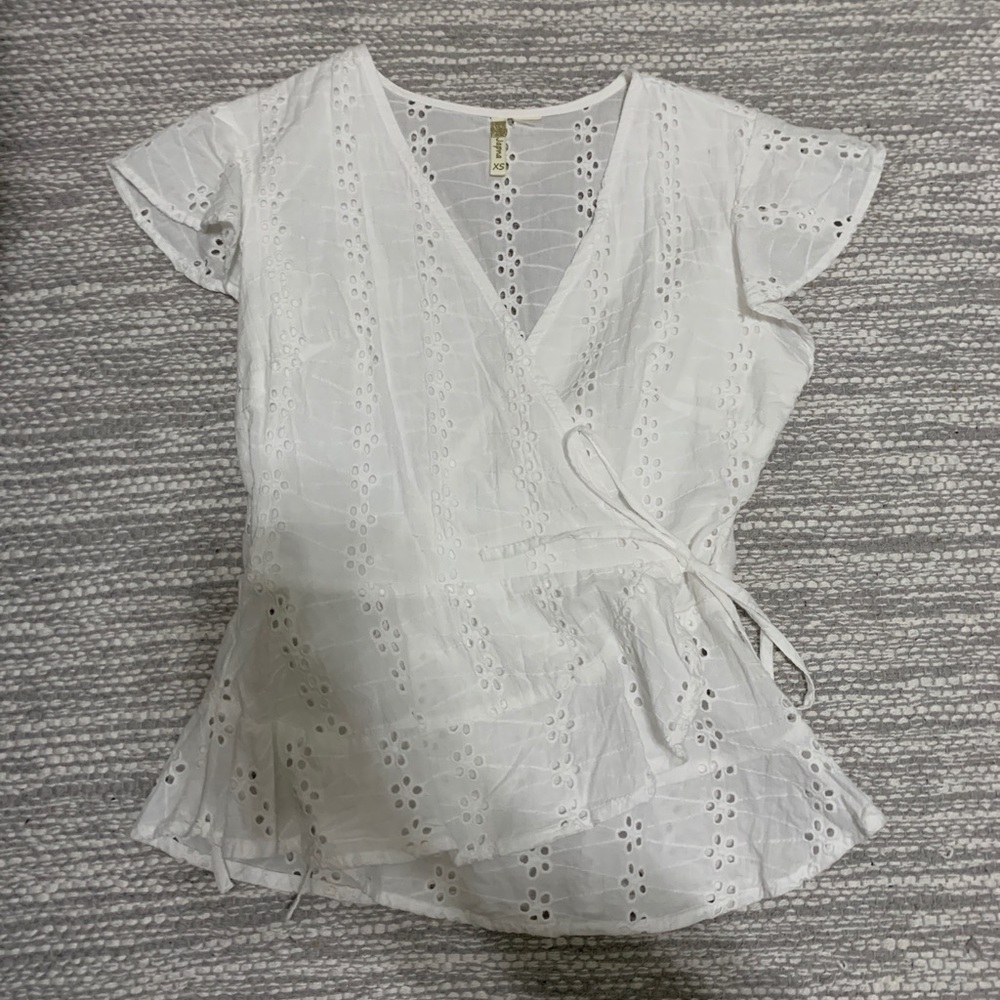 White Cross Tie Top